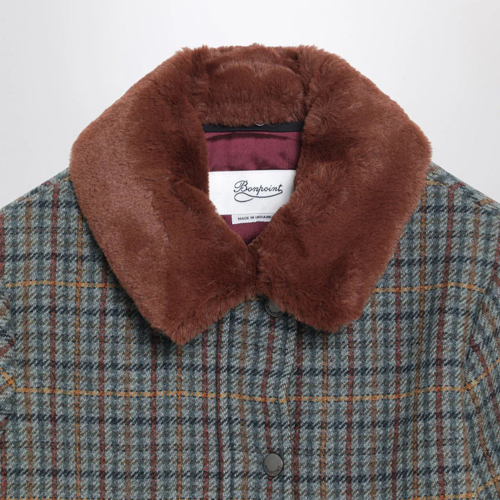 Bonpoint - Joao quilted wool coat with checked pattern Brand Coats &amp; Jackets