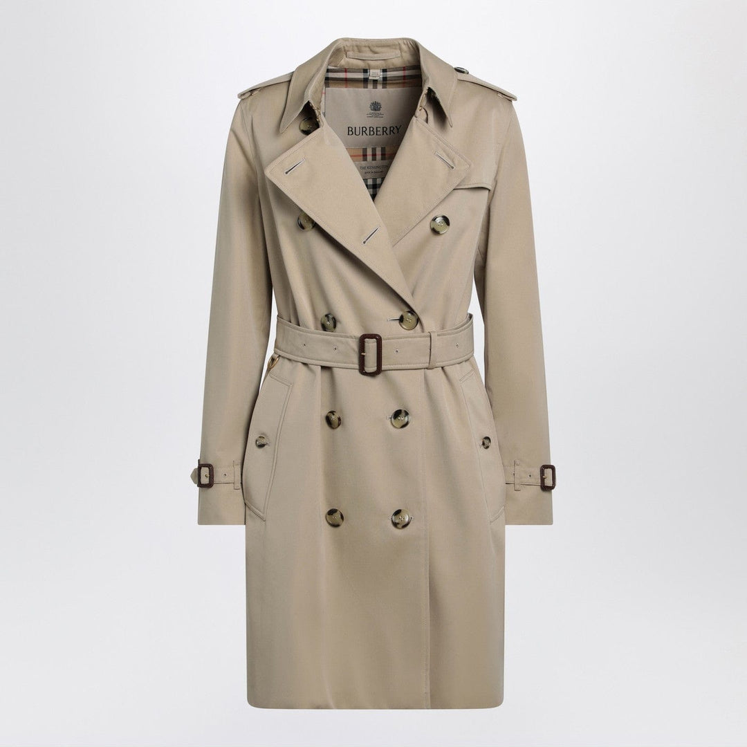 Coats &amp; Jackets Burberry - Beige double-breasted Kensington cotton trench coat Brand