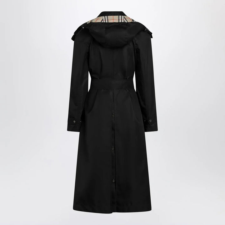 Burberry - Long black nylon car coat Brand Coats &amp; Jackets 8 UK