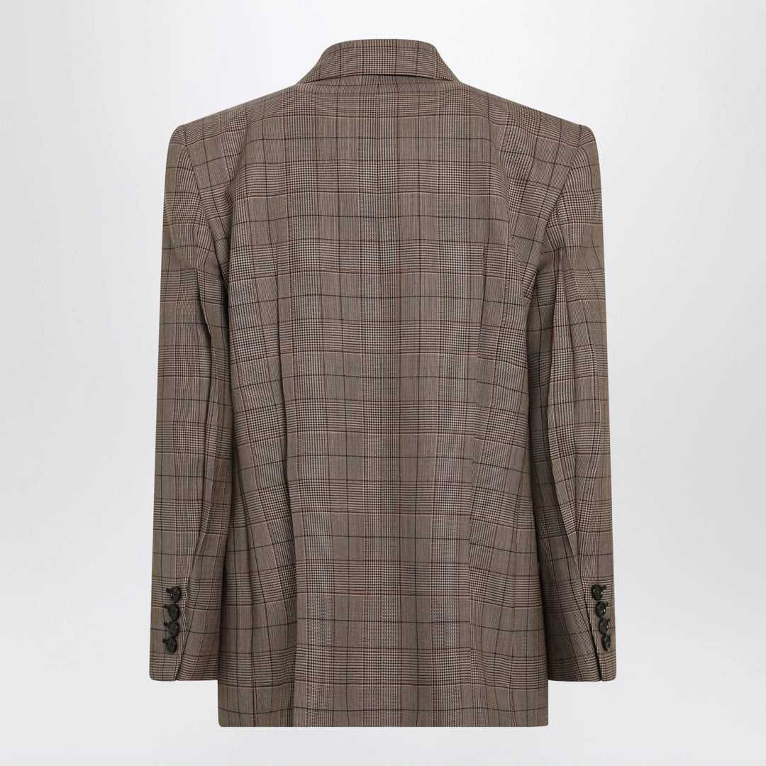 Chloé - Brown Prince of Wales double-breasted jacket Brand Coats &amp; Jackets