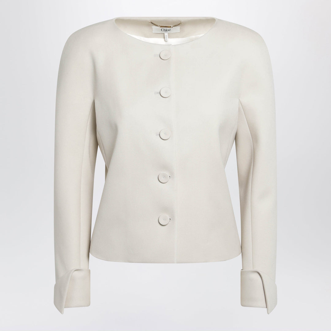 Coats &amp; Jackets Chloé - Fitted jacket in desert brown grain de poudre wool Brand
