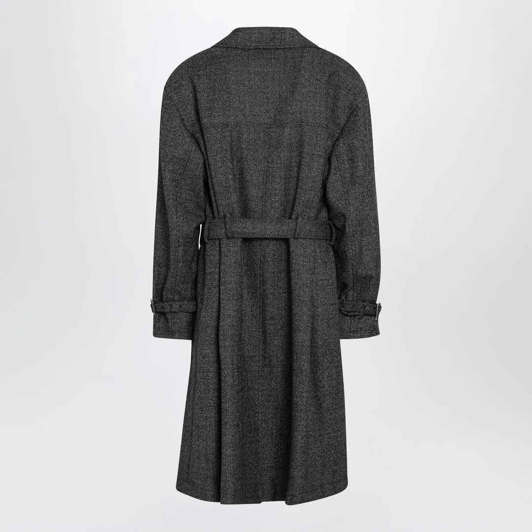 Dolce&amp;Gabbana - Grey wool double-breasted coat Brand Coats &amp; Jackets 50 IT