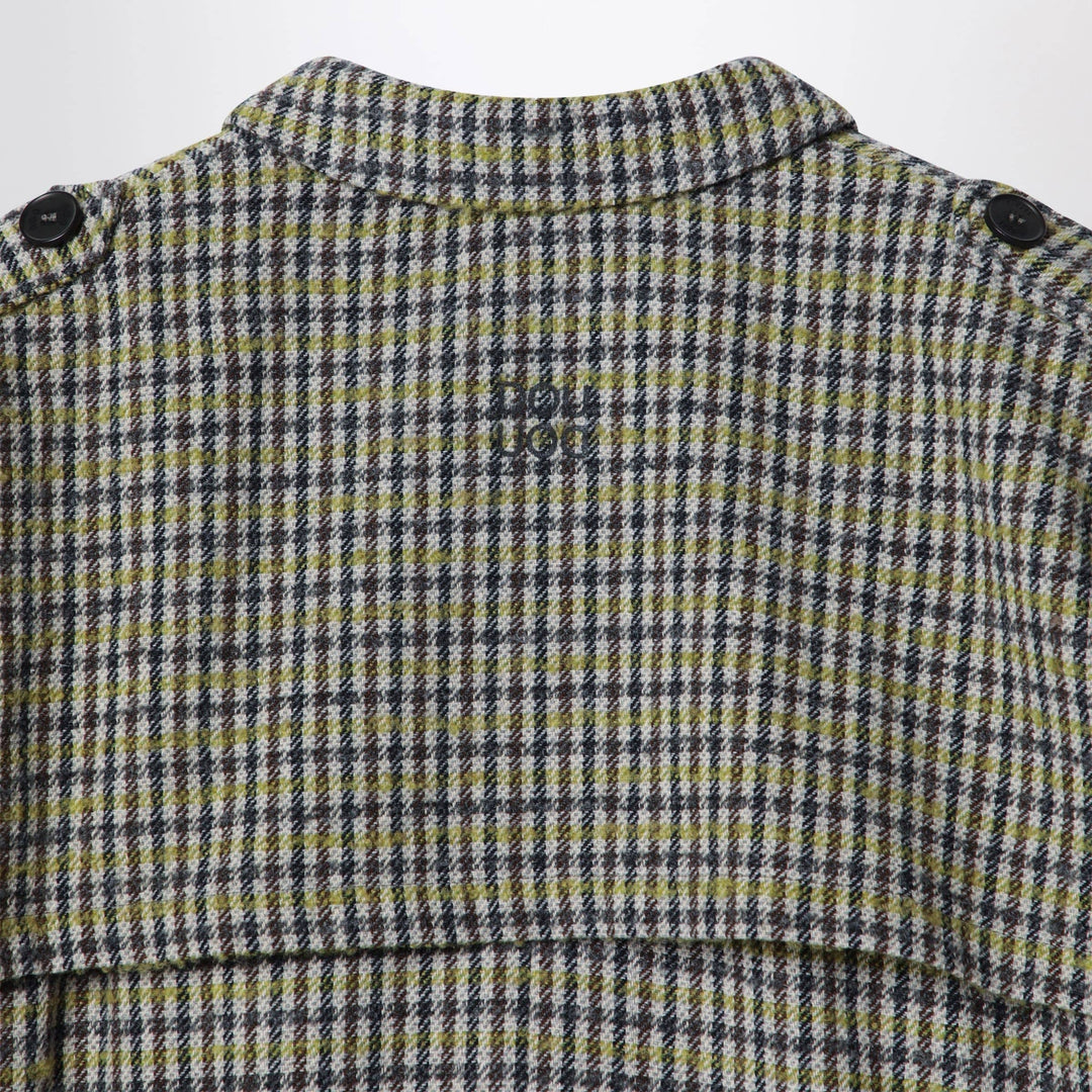 Douuod - Double-breasted wool-blend trench coat with check pattern Brand Coats &amp; Jackets