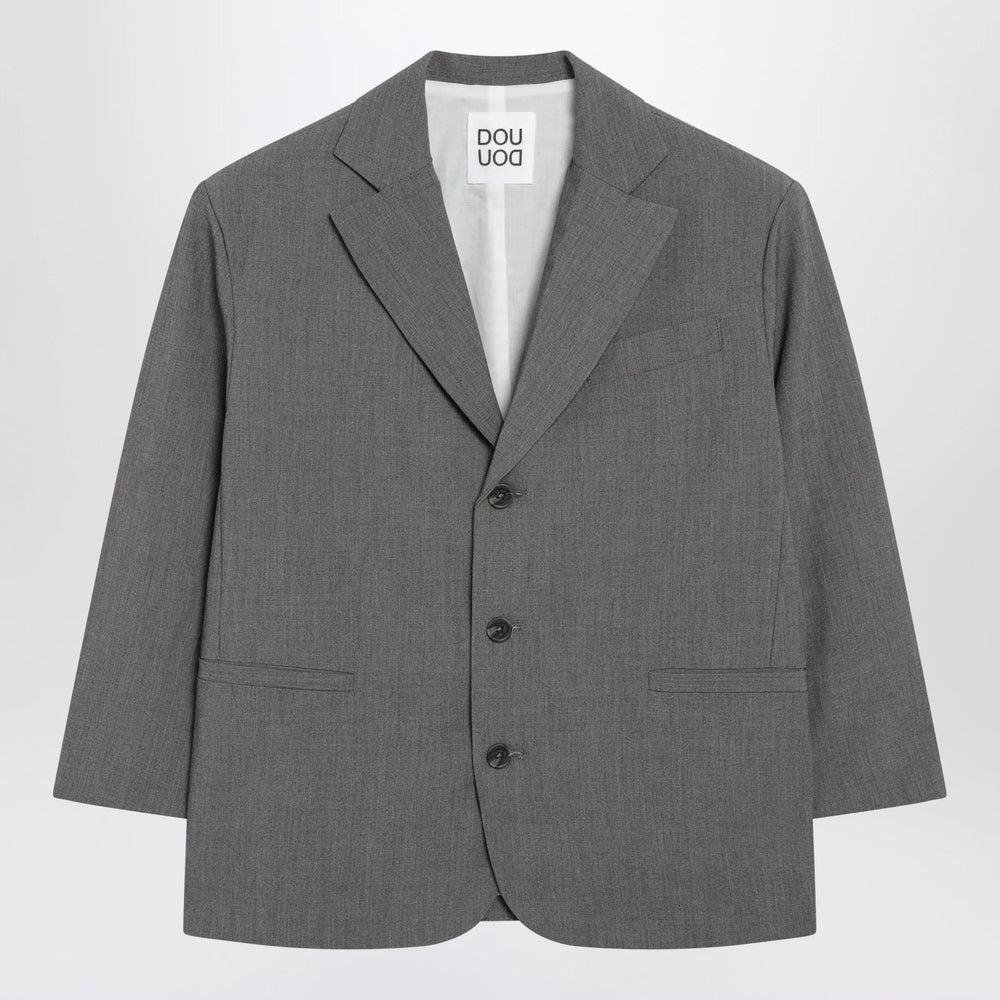 Douuod - Grey single-breasted jacket Brand Coats & Jackets 8