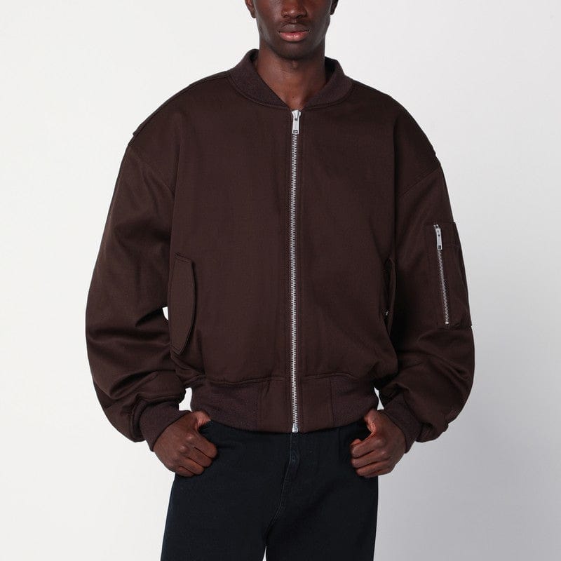 Coats &amp; Jackets Entire Studios - Dark brown zip-up bomber jacket in wool - M Brand