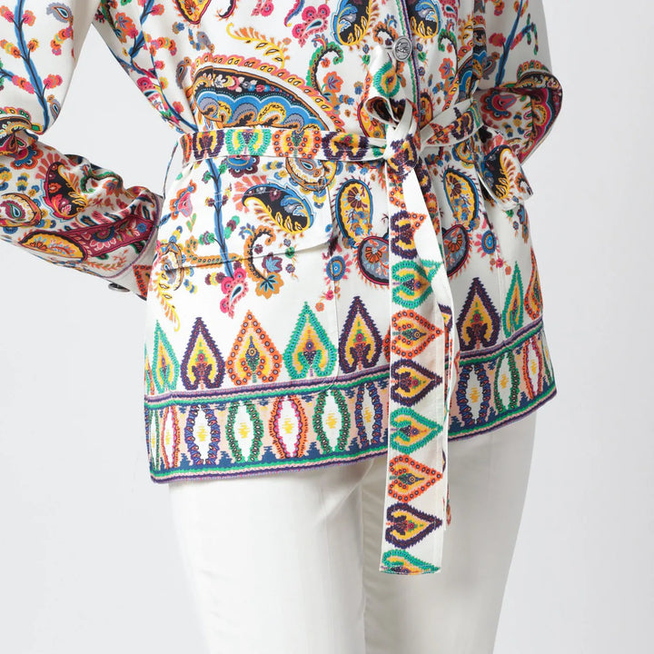 ETRO - Paisley-print belted shirt jacket Brand Coats &amp; Jackets 44  IT