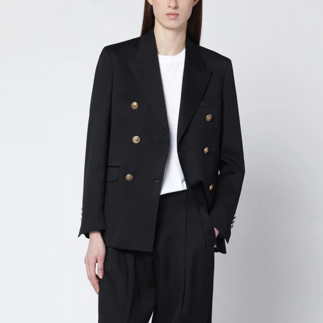 Golden Goose - Black double-breasted wool jacket Brand Coats &amp; Jackets 44  IT