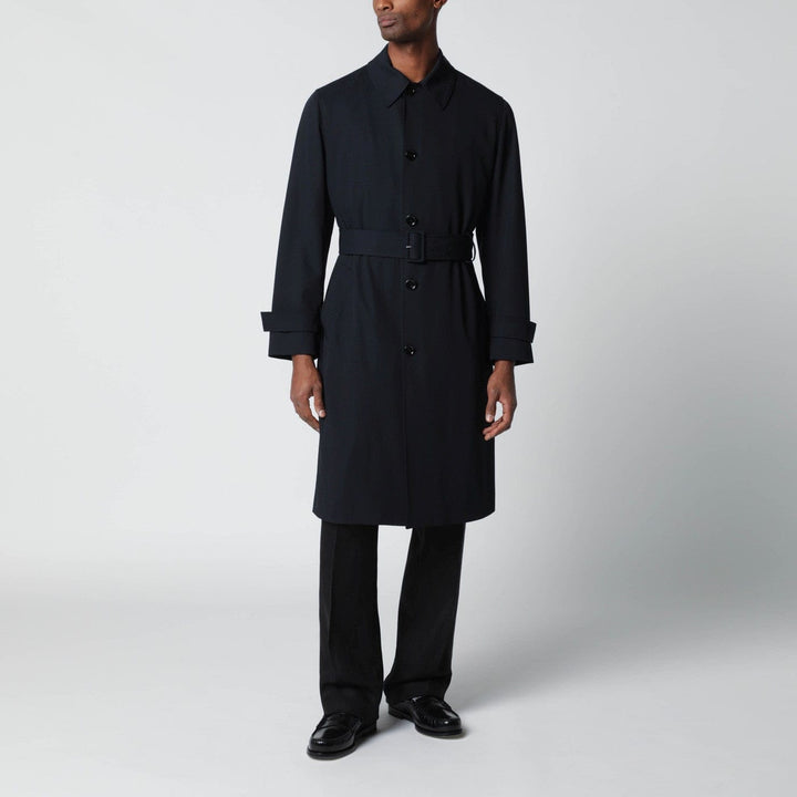 Coats &amp; Jackets Lardini - Blue single-breasted wool trench coat Brand