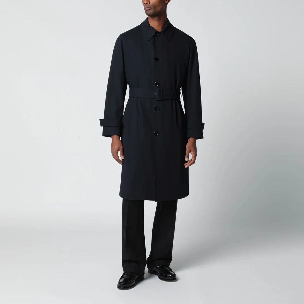 Lardini - Blue single-breasted wool trench coat Brand Coats & Jackets 48 IT