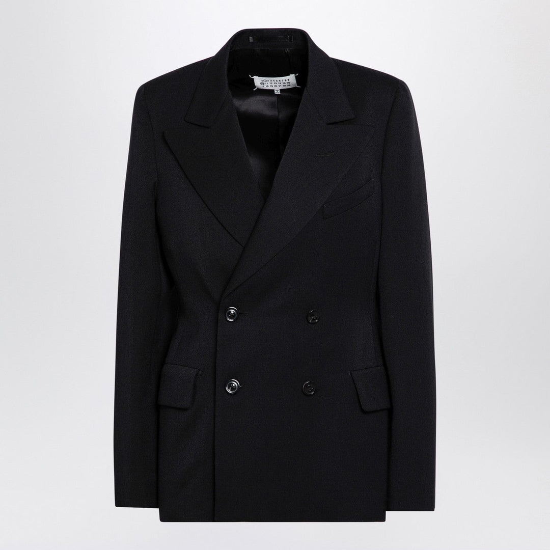 Coats &amp; Jackets 46  IT Maison Margiela - Black double-breasted jacket in wool Brand