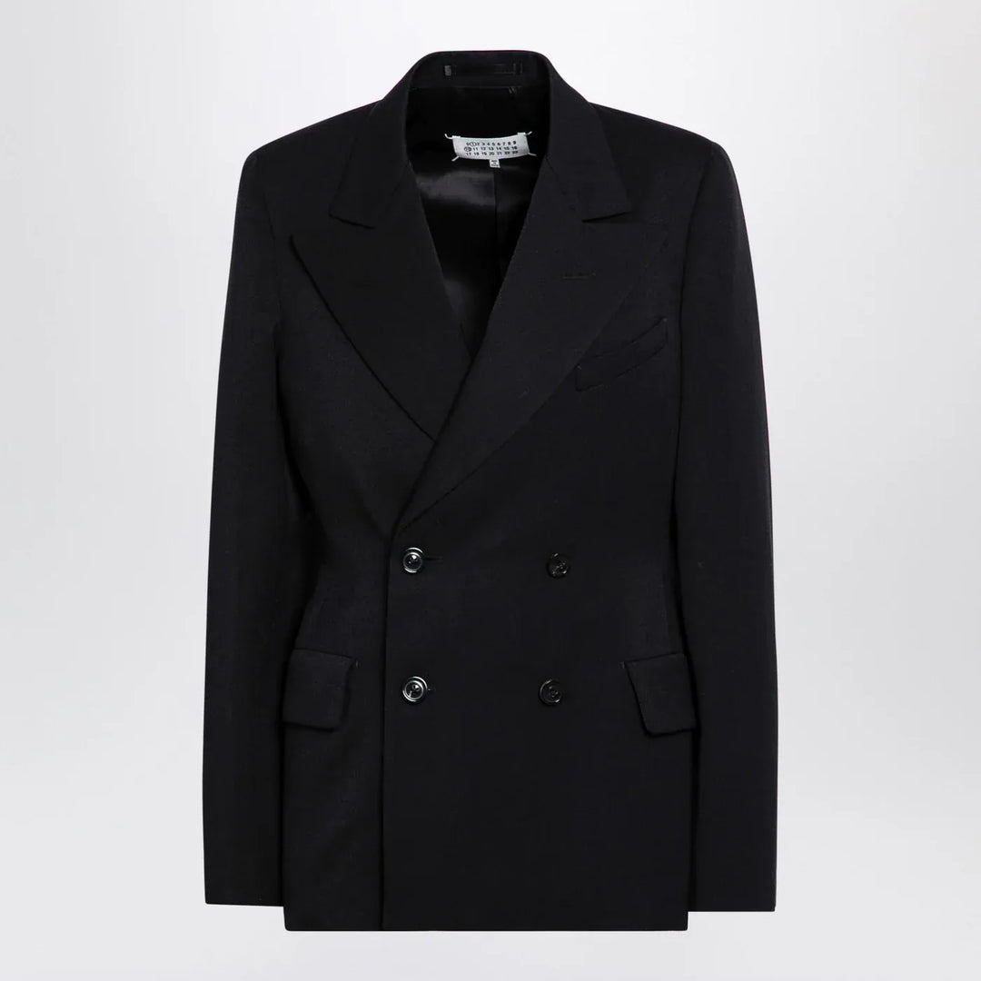 Maison Margiela - Black double-breasted jacket in wool Brand Coats &amp; Jackets 46  IT