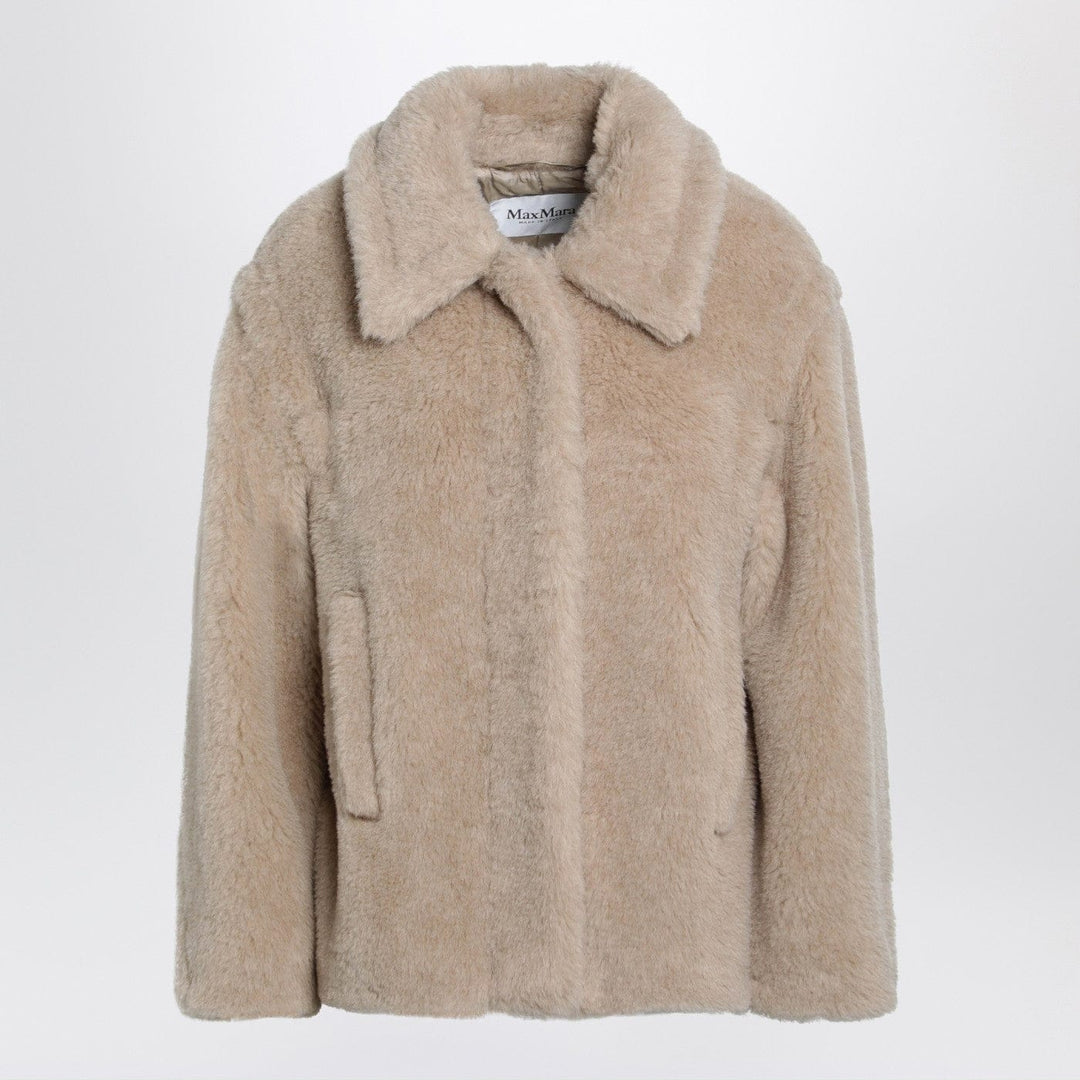 Coats &amp; Jackets Max Mara - Light beige alpaca and wool teddy cropped coat Brand