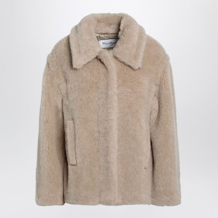 Coats &amp; Jackets Max Mara - Light beige alpaca and wool teddy cropped coat Brand