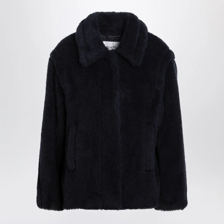 Max Mara - Navy faux-fur coat Brand Coats &amp; Jackets 40  IT