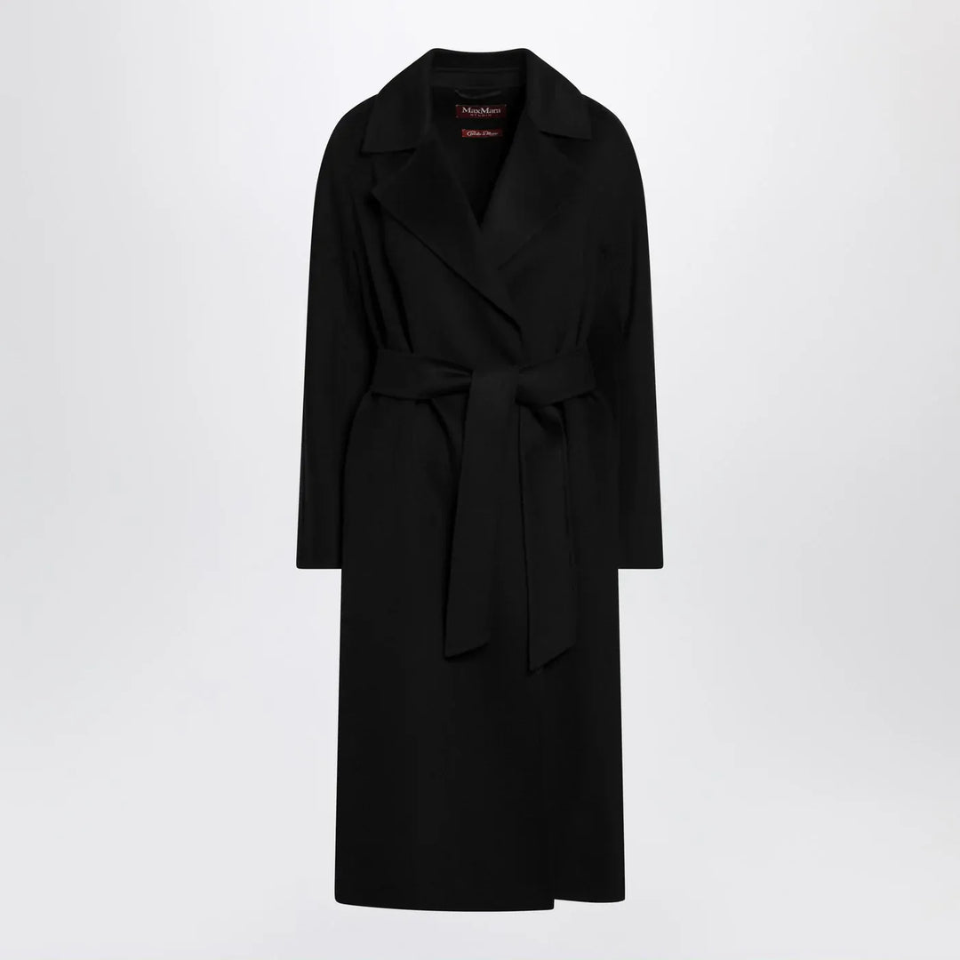 Max Mara Studio - Black coat with belt Brand Coats &amp; Jackets 40  IT