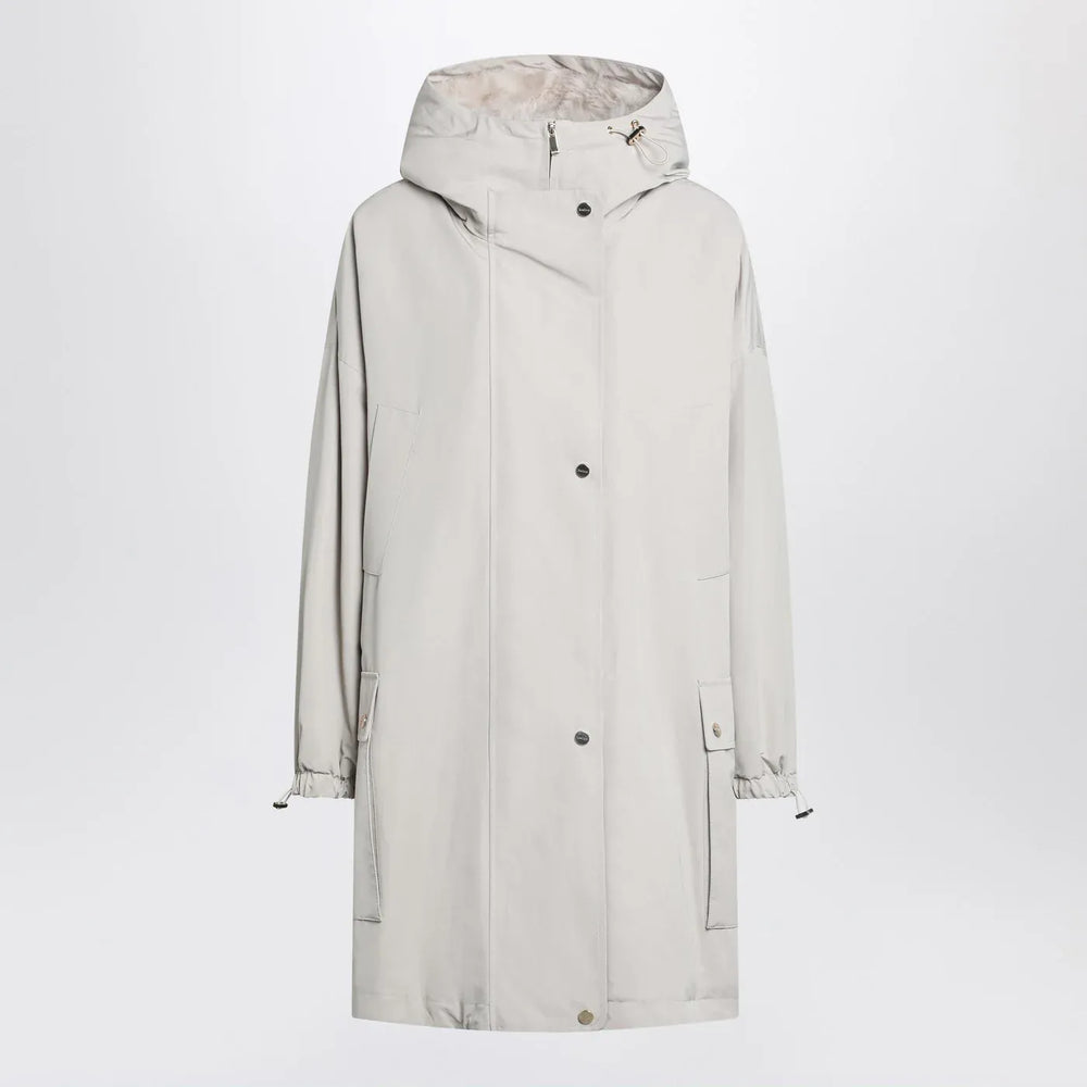 Max Mara Studio - Light beige cotton blend parka Brand Coats & Jackets 42  IT
