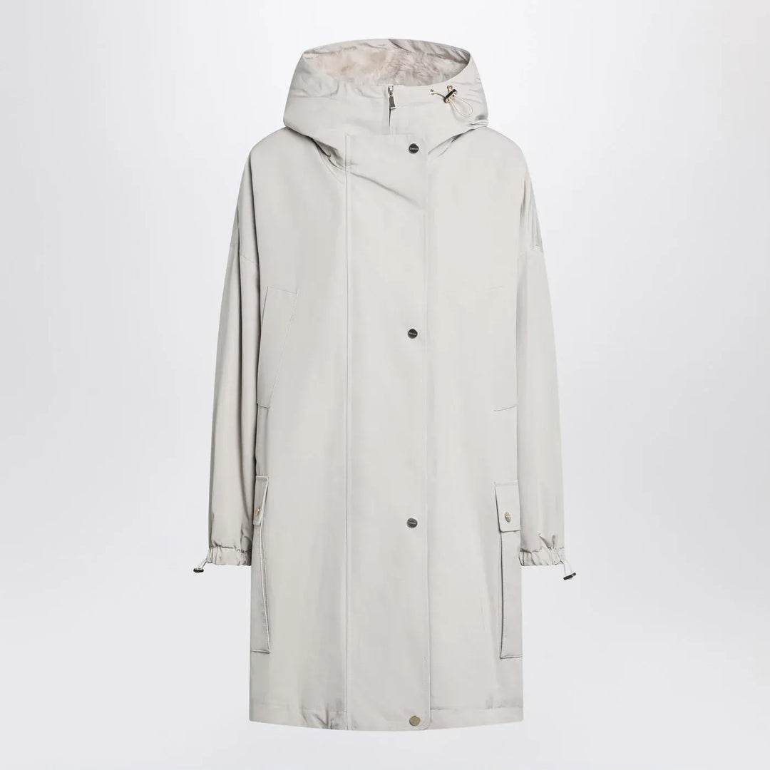 Max Mara Studio - Light beige cotton blend parka Brand Coats &amp; Jackets 42  IT
