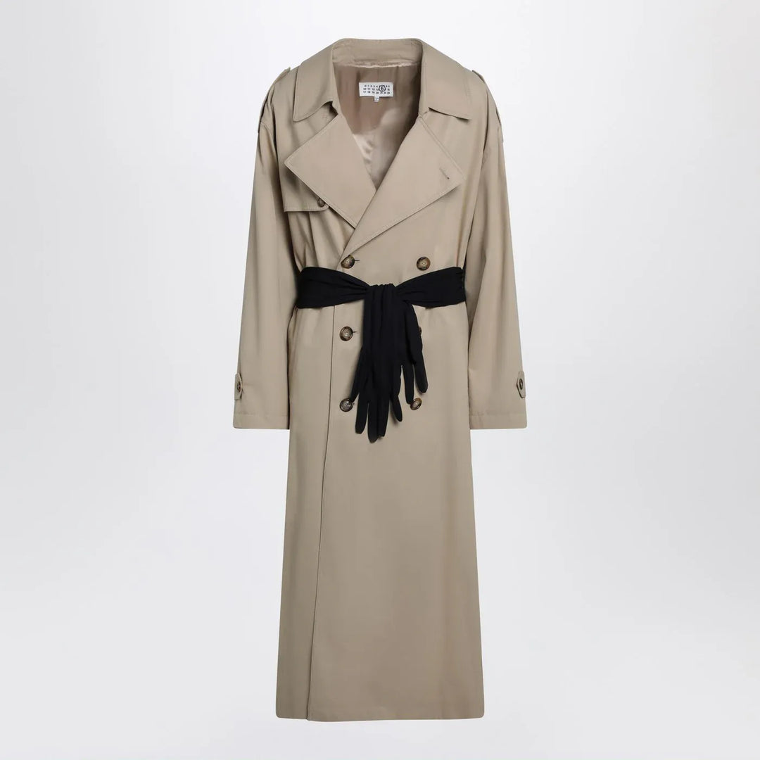 MM6 Maison Margiela - Beige cotton trench coat with gloves Brand Coats &amp; Jackets 40  IT