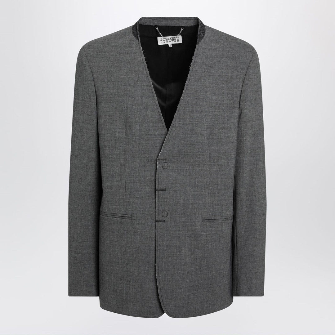 Coats &amp; Jackets MM6 Maison Margiela - Grey mélange wool-blend jacket Brand