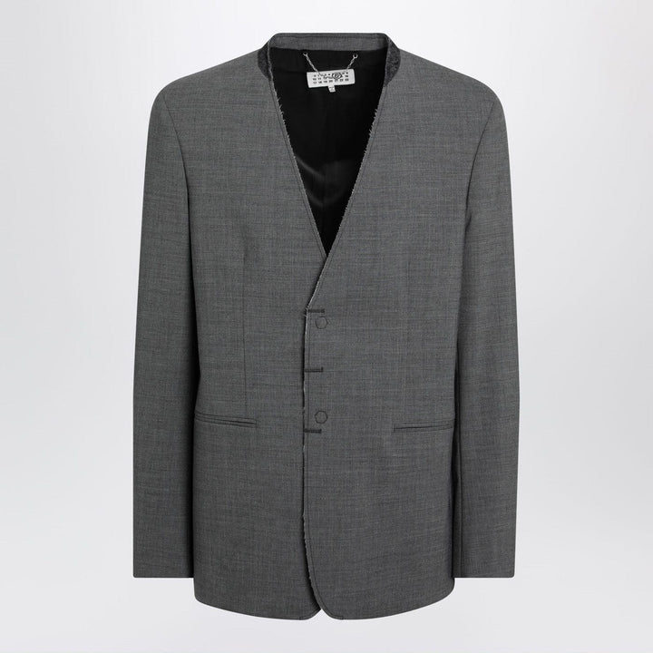 Coats &amp; Jackets MM6 Maison Margiela - Grey mélange wool-blend jacket Brand