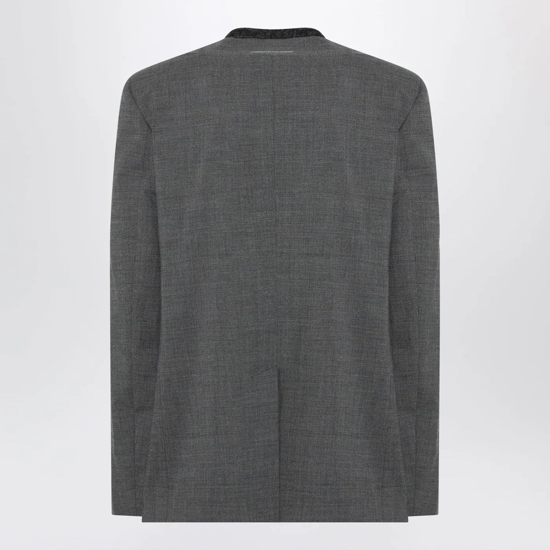 MM6 Maison Margiela - Grey mélange wool-blend jacket Brand Coats &amp; Jackets