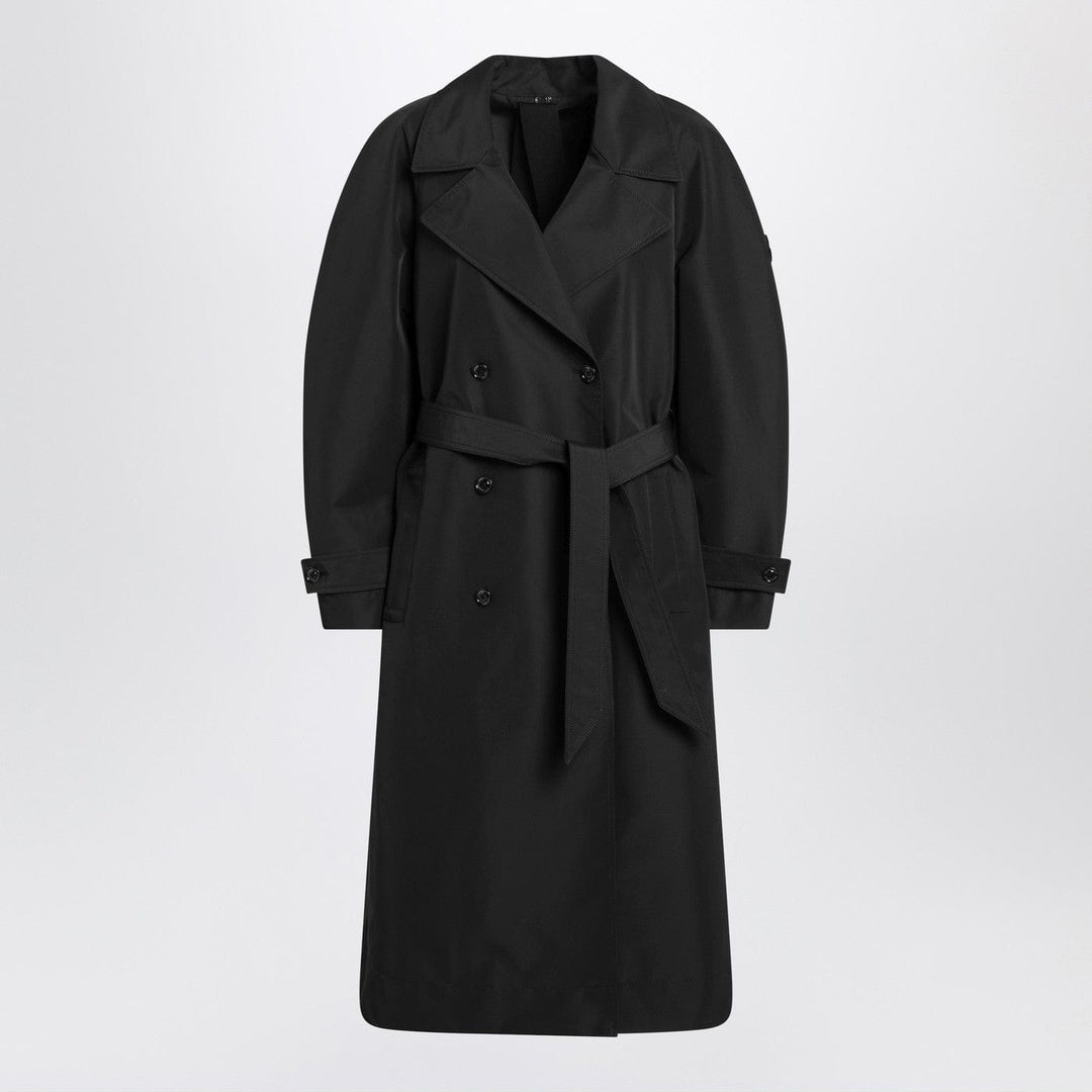 Coats &amp; Jackets Moncler X Edward Enninful - Black double-breasted trench coat with belt Brand