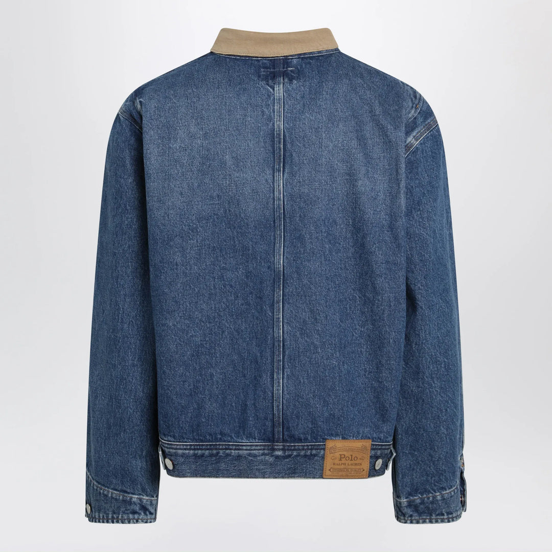Polo Ralph Lauren - Blue denim jacket with ribbed collar Brand Coats &amp; Jackets