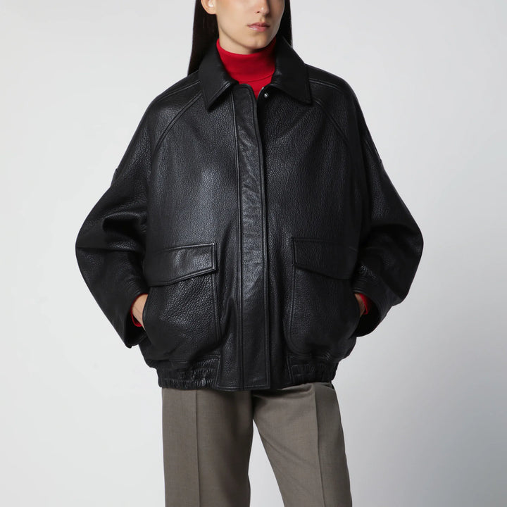 Róhe - Black Grained Leather Jacket Brand Coats &amp; Jackets 34  FR