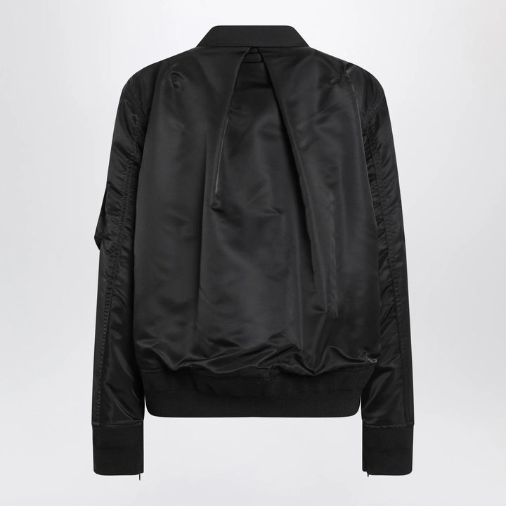 Sacai - Black double-breasted wool and nylon blend jacket Brand Coats &amp; Jackets