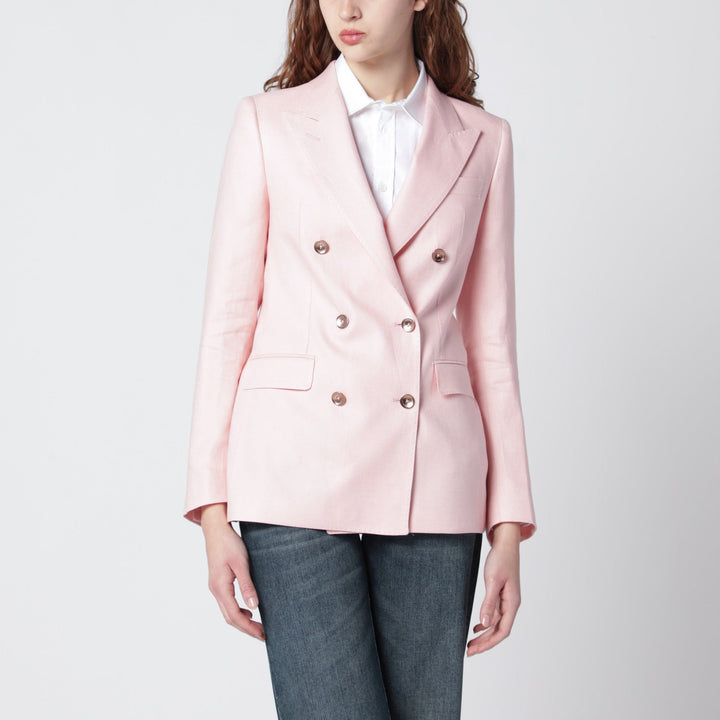 Coats &amp; Jackets Tagliatore - Pink double-breasted linen jacket Brand
