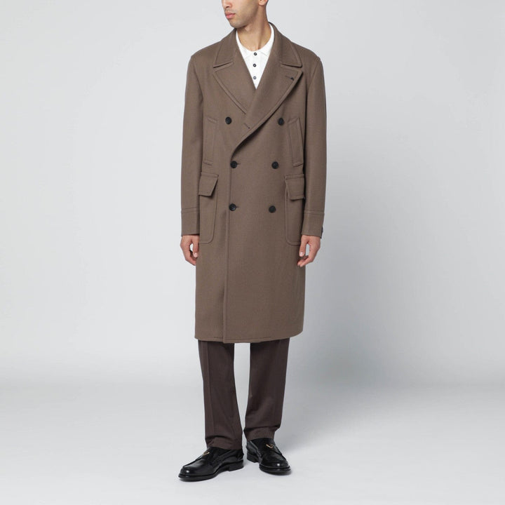 Coats &amp; Jackets 46 IT Tagliatore - Taupe double-breasted wool-blend coat Brand
