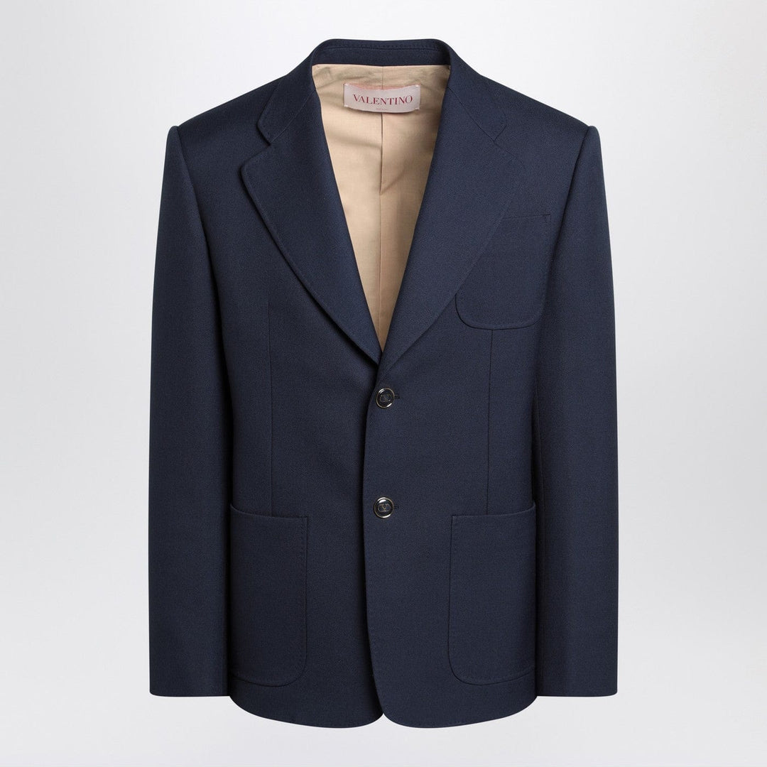 Coats &amp; Jackets Valentino - Blue single-breasted wool jacket Brand