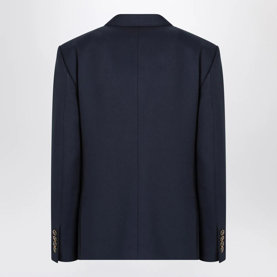 Valentino - Blue single-breasted wool jacket Brand Coats &amp; Jackets
