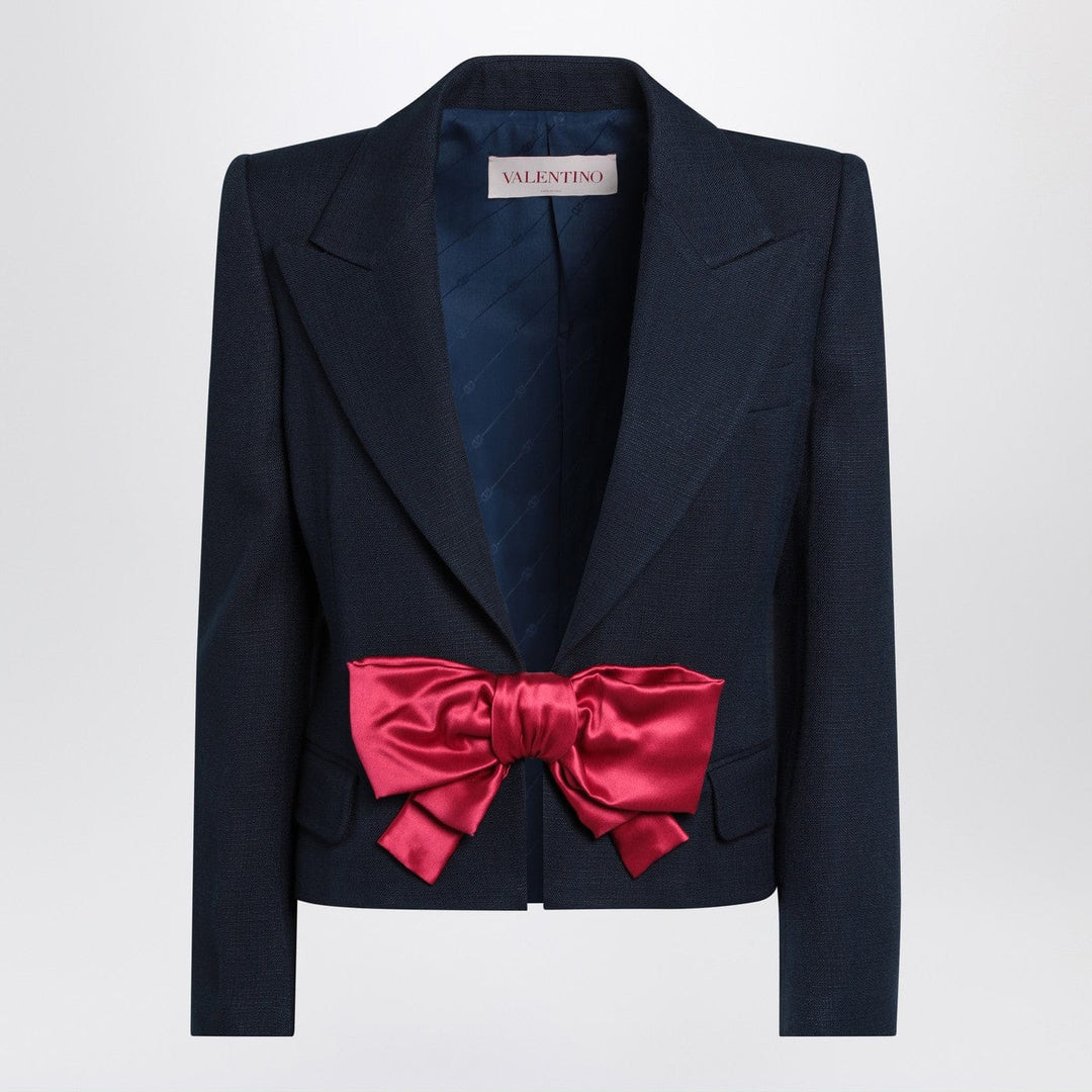 Coats &amp; Jackets 44  IT Valentino - Blue viscose jacket with bow Brand