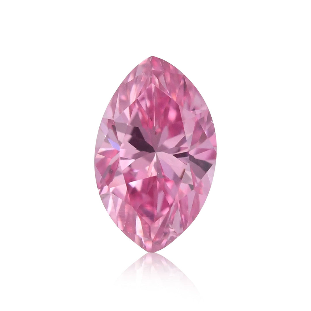 0.12 Carat Fancy Vivid Purple Pink Marquise Diamond (SI1) GIA Brand Color Diamond