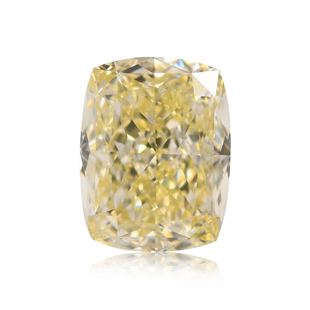 1.51 Carat Light Yellow Cushion Diamond IF GIA Brand Color Diamond