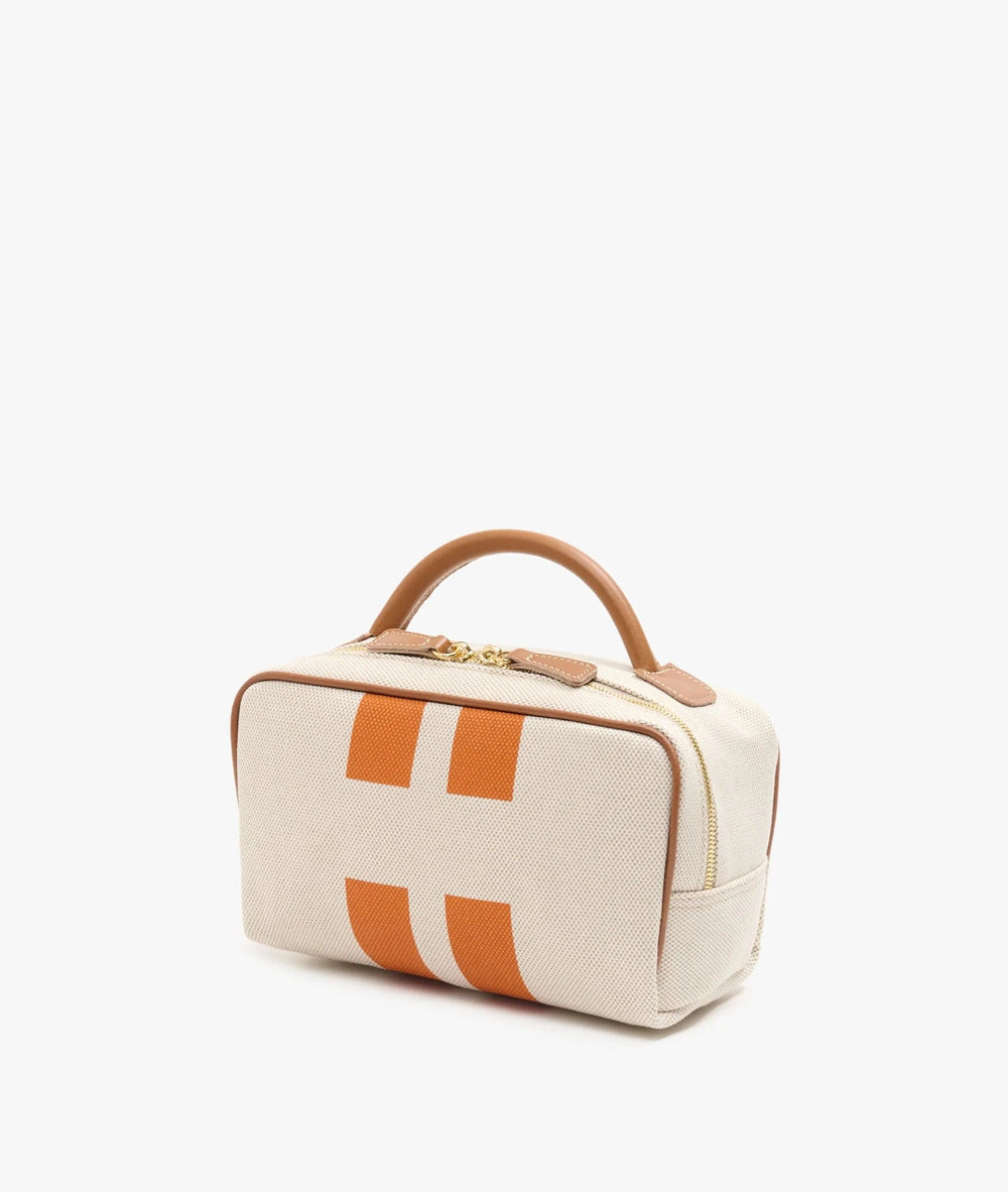 MyStyleBags Cosmetic & Toiletry Bags My Style Bags Berkeley Cosmetic Bag Natural With Orange Stripes Brand