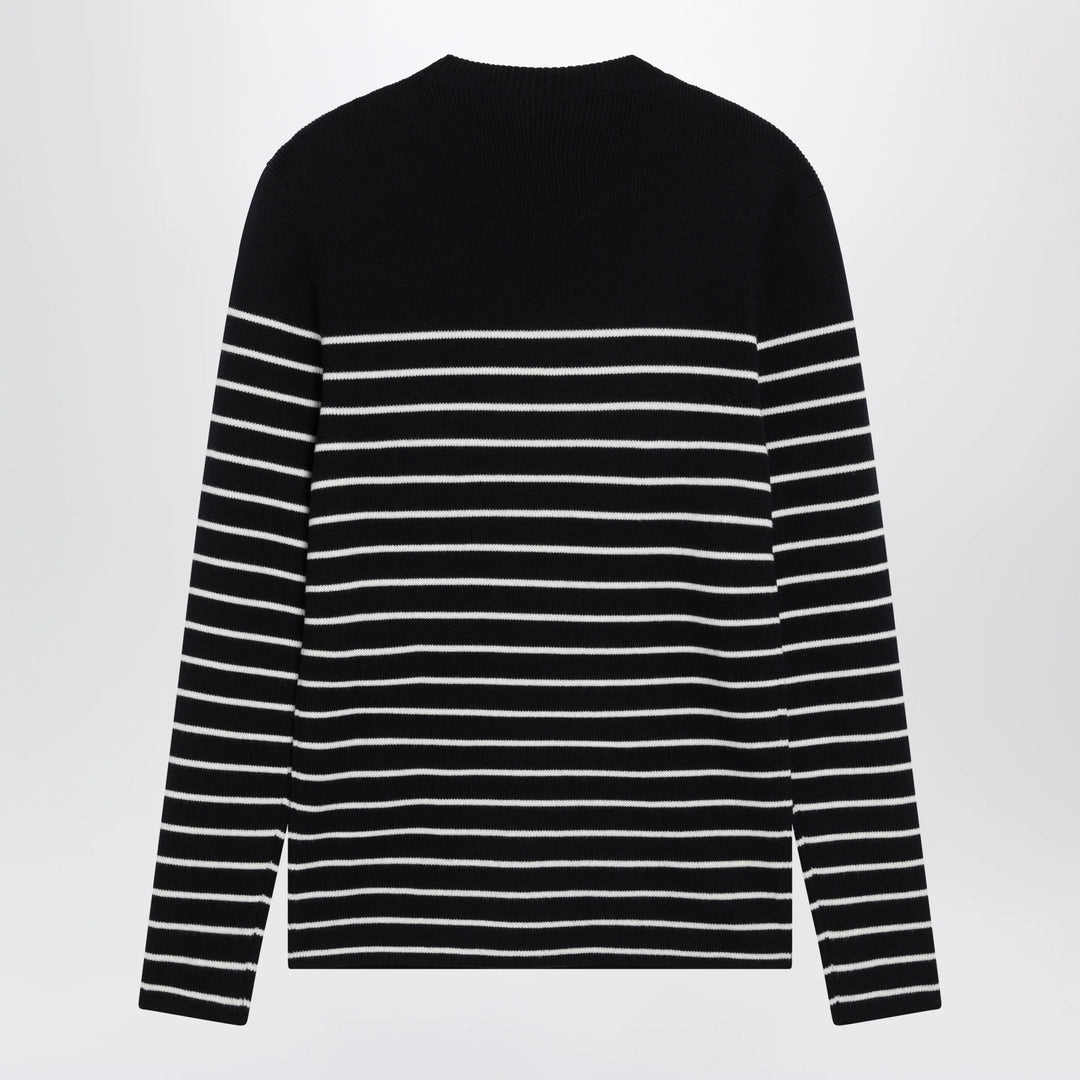 Dolce&amp;Gabbana - Blue/White Striped Wool Sweater with Buttons Brand