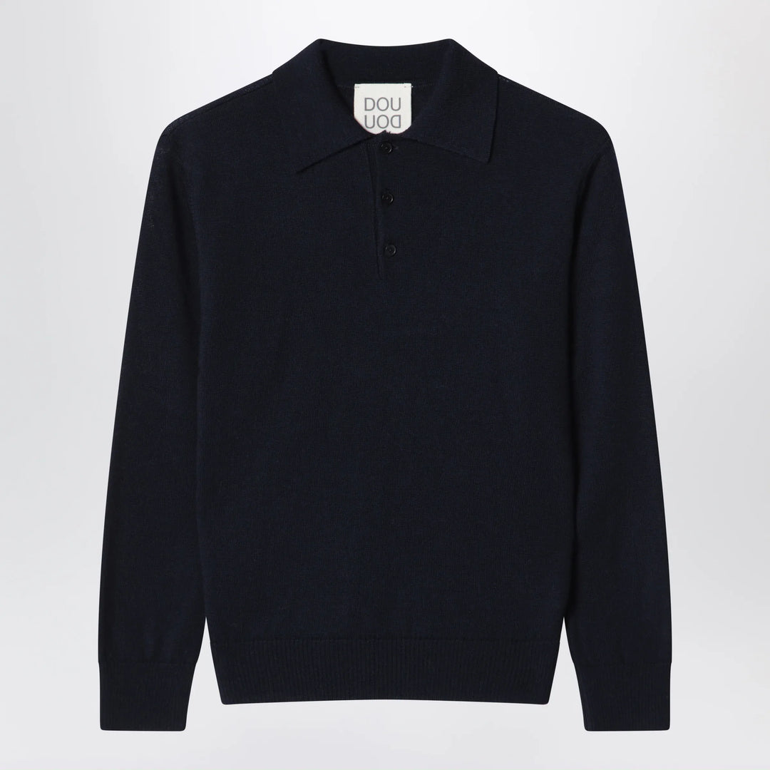 Douuod - Blue wool polo shirt Brand 4Y