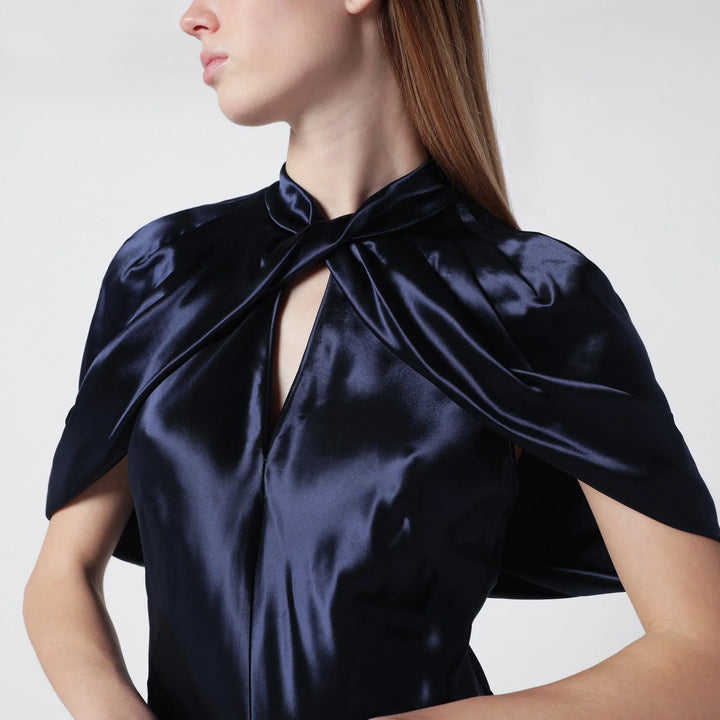 Alberta Ferretti - Long blue dress in shiny satin Brand Dresses