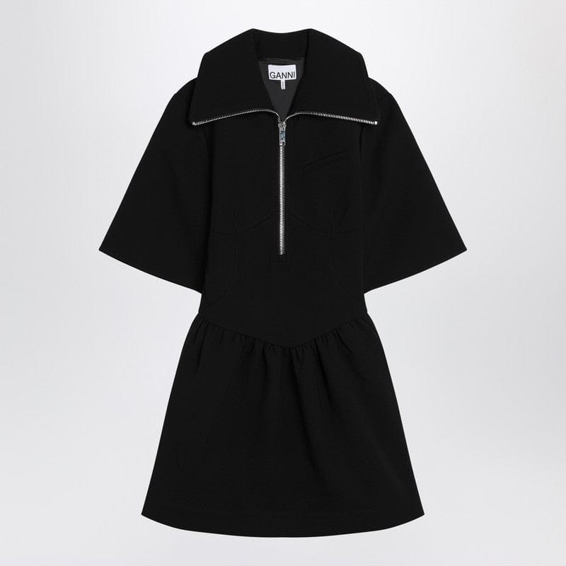 Dresses GANNI - Black mini dress in crêpe - 34 FR Brand