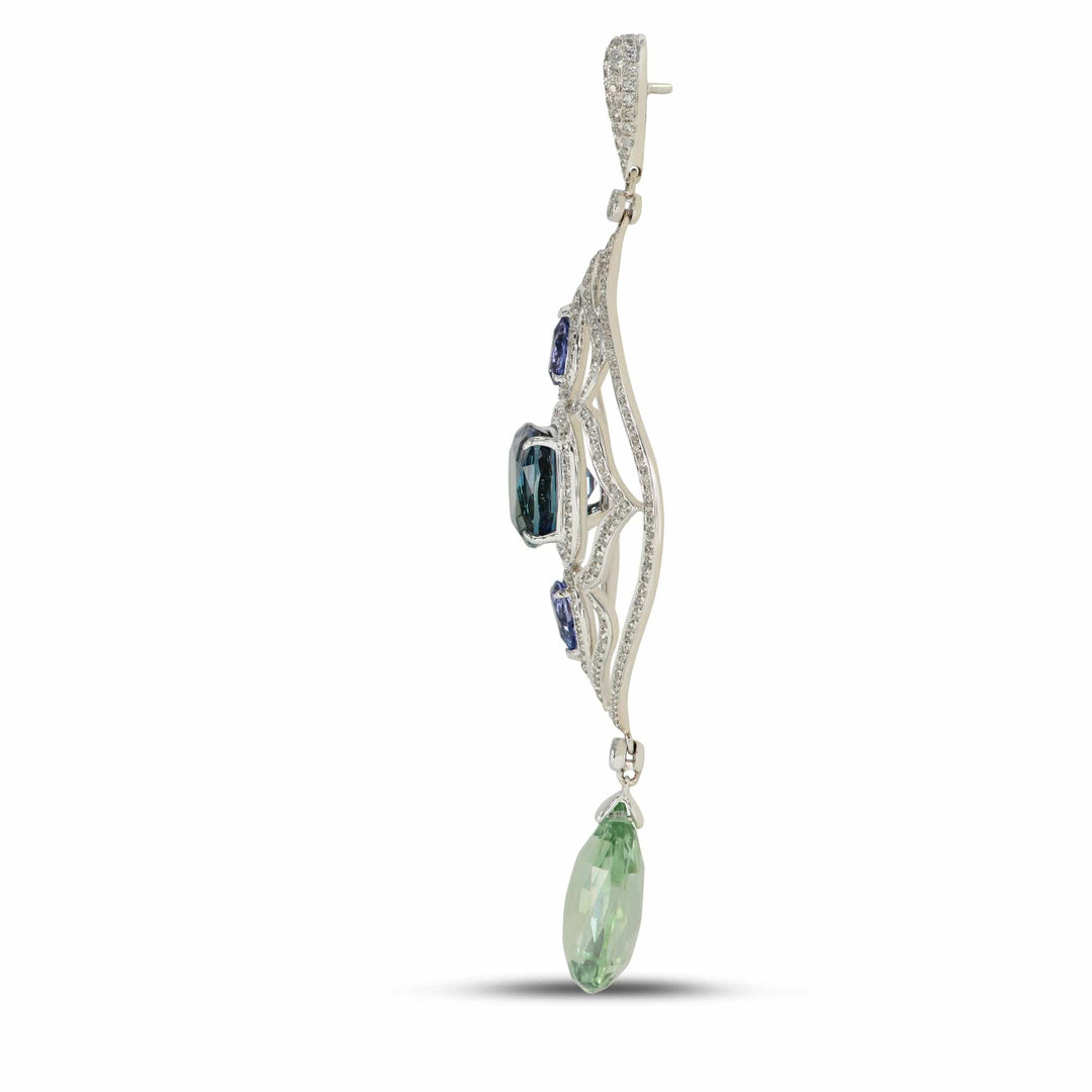 LEIBISH 10.02ct Unheated Tanzanite &amp; Aquamarine Drop Earrings Brand Earrings