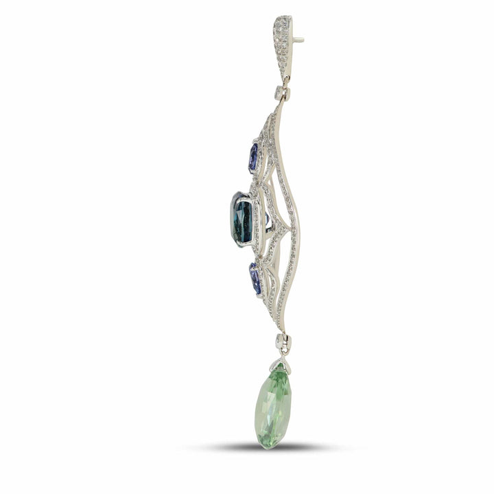 LEIBISH 10.02ct Unheated Tanzanite &amp; Aquamarine Drop Earrings Brand Earrings