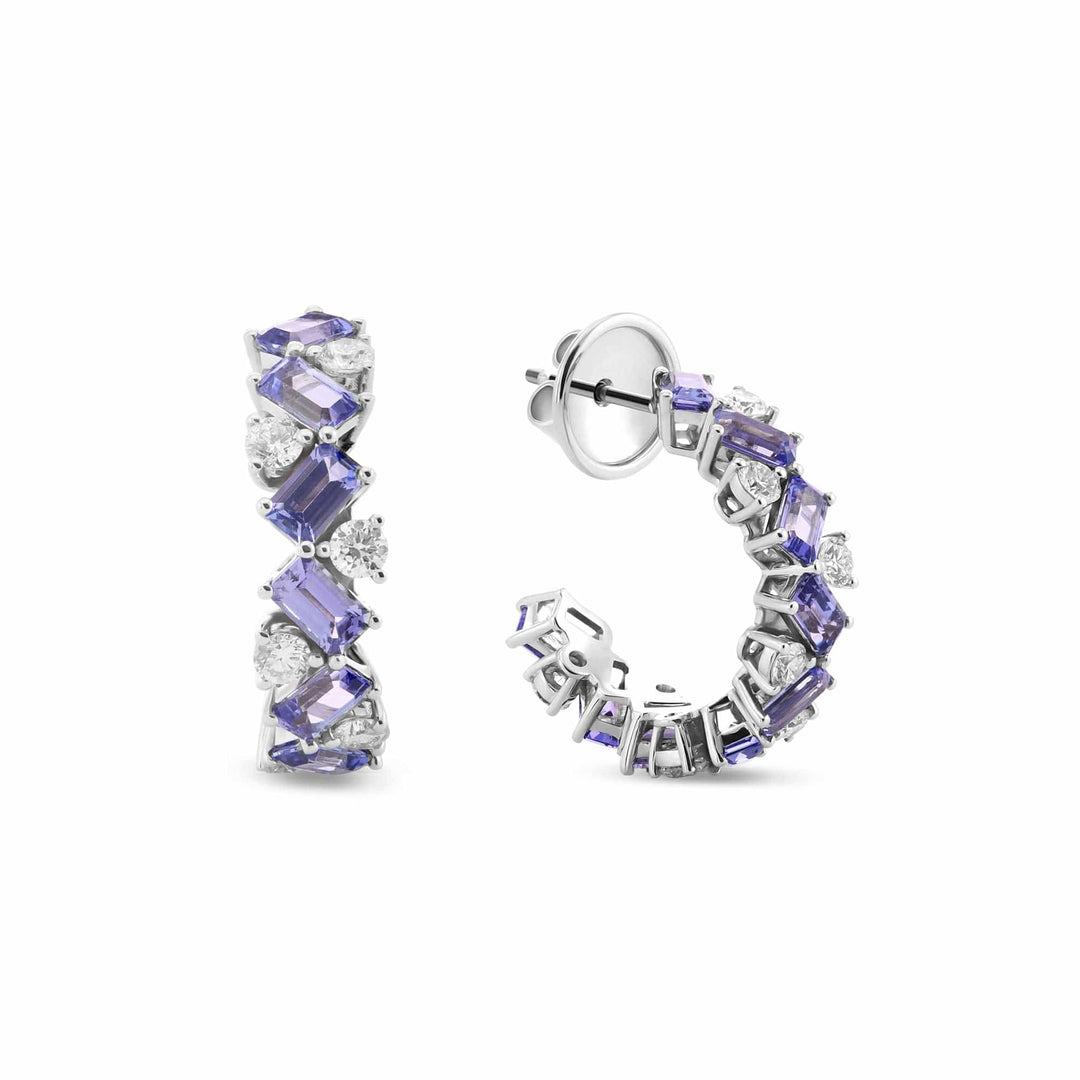 LEIBISH Tanzanite &amp; Diamond Hoop Earrings Brand Earrings