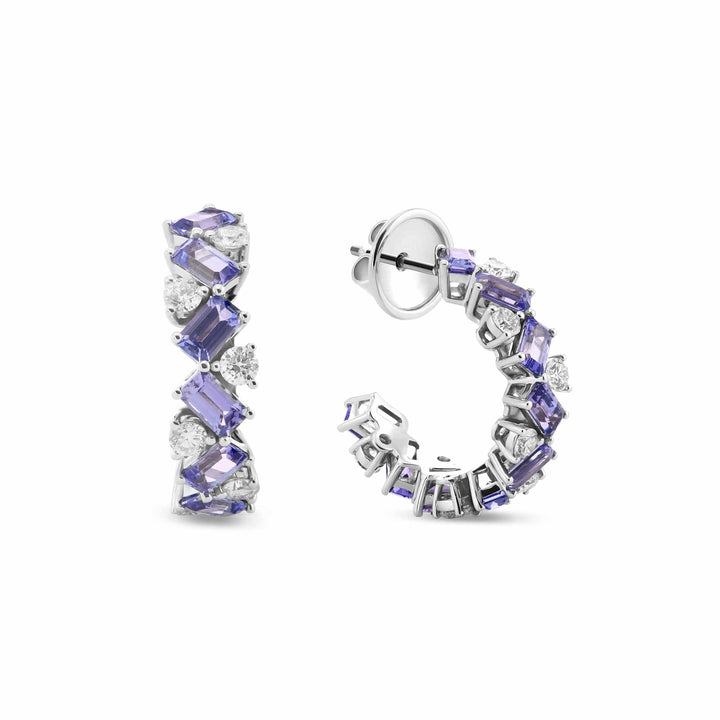 LEIBISH Tanzanite &amp; Diamond Hoop Earrings Brand Earrings