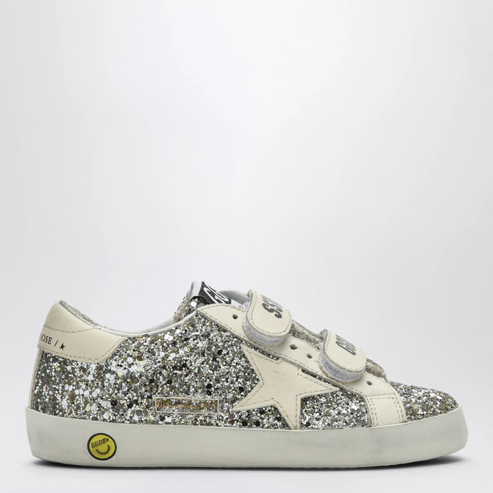 Golden Goose - Old School Sneakers in platinum/cream glitter Brand 37