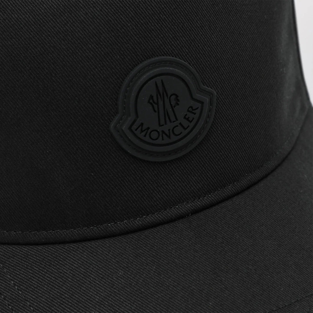 Moncler - Black baseball cap with logo patch Brand Hats TU