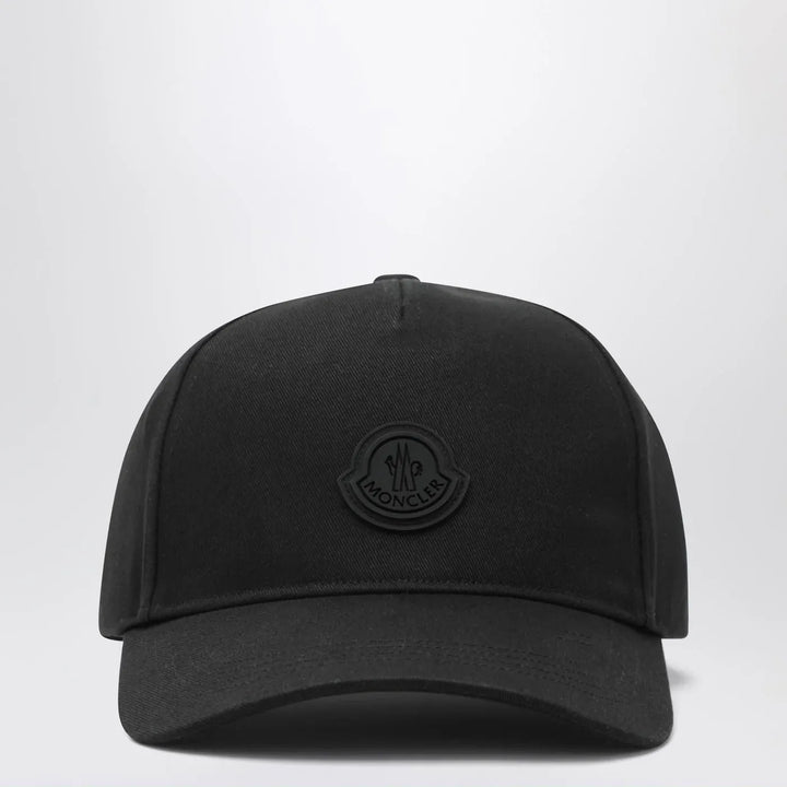 Moncler - Black baseball cap with logo patch Brand Hats TU