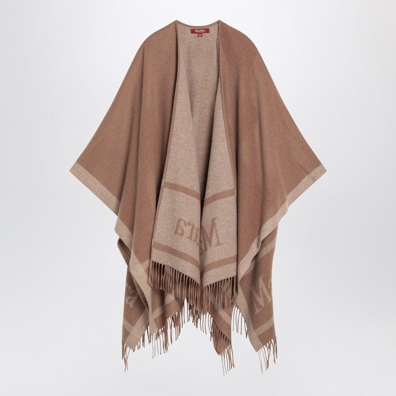 Max Mara Studio Jackets UNI Max Mara Studio Camel color jacquard wool poncho Max Mara Studio Camel color jacquard wool poncho Brand