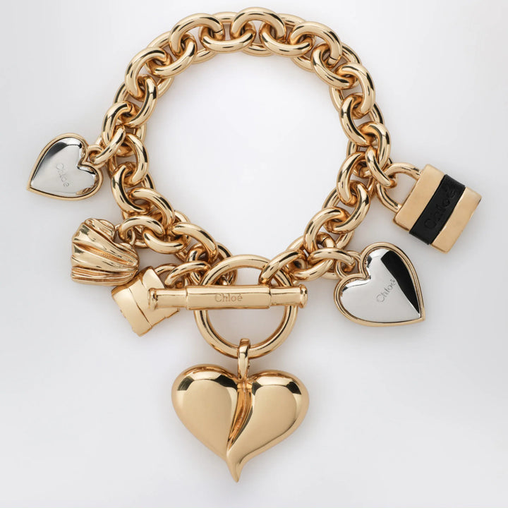 Chloé - Paddington Chain Bracelet in Gold/Black Brass Brand Jewelry U
